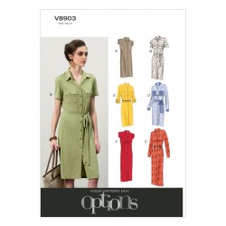 8903 EZ VOGUE LOOSE SHORT - LONG SLEEVE SHIRTDRESS, BELT PATTERN 6-14,14-22 uncut choice
